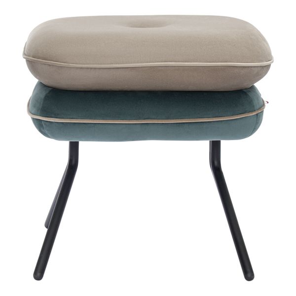 Пуф pea, велюр, бежевый/сине-зеленый Bergenson Bjorn