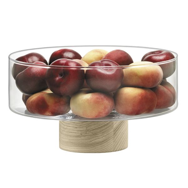 Блюдо сервировочное на ножке из ясеня lotta d25 см