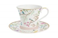 Чашка с блюдцем Пение птиц, 0,2 л Easy Life