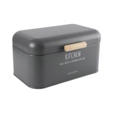 Хлебница 30х17х18 см, металл/дерево, прямоугольная, графитовая, Local ANNA LAFARG