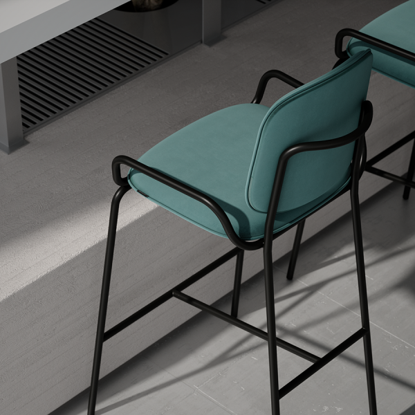 Стул барный ror, 2 frame, велюр, черный/серый Latitude