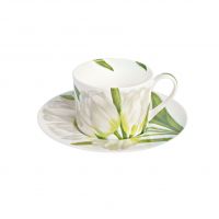 Чашка с блюдцем чайная Flower 230 мл, цвет: белый, FREEDOM TAITU