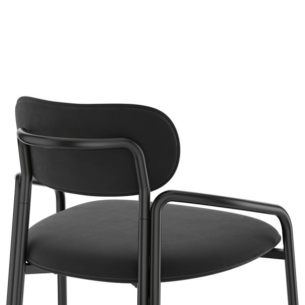 Набор из 2 полубарных стульев ror, round, велюр, черный/черный