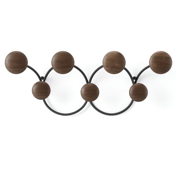 Вешалка настенная dotsy, черная/орех Umbra