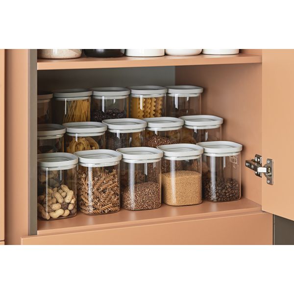 Банка для хранения стеклянная с крышкой 2 л, светло-серая Smart Solutions