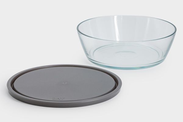 Контейнер 2 л, стекло/пластик, круглый, серый, Basis ANNA LAFARG