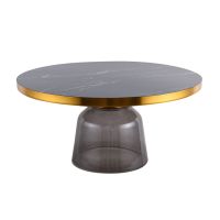 Столик кофейный odd D75 см мрамор/серый