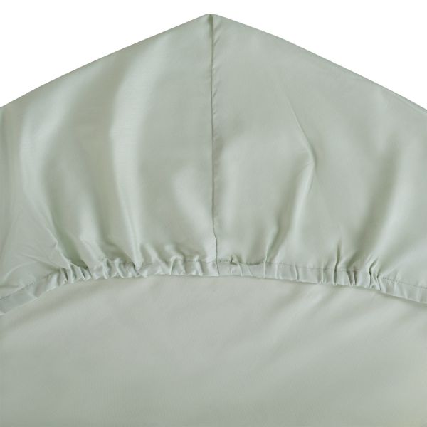 Простыня на резинке из сатина мятного цвета из коллекции wild 160х200х30 см