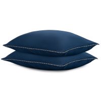 Набор из двух наволочек темно-синего цвета с контрастным кантом из коллекции essential 50х70 см