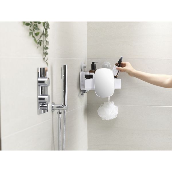 Органайзер для душа с зеркалом easystore угловой белый