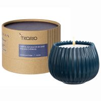 Свеча ароматическая italian cypress из коллекции edge, синий, 30 ч Tkano