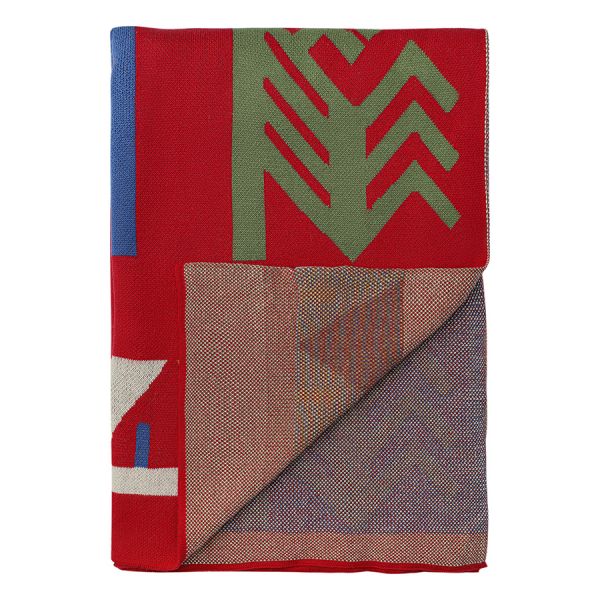 Плед из хлопка по мотивам чувашских орнаментов из коллекции cultural heritage, 130х180 см Tkano