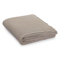 Покрывало вафельное из хлопка серо-бежевого цвета из коллекции essential, 180х250 см Tkano
