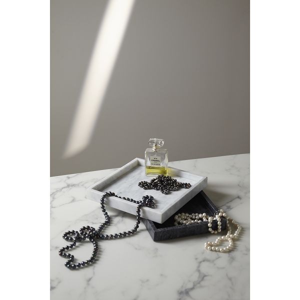 Поднос marm 25х25 см, белый мрамор Bergenson Bjorn