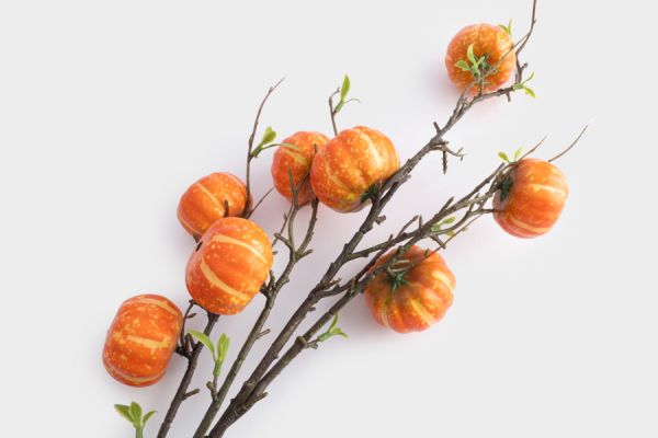 Ветка декоративная 94 см, полиэстер/пластик, Тыквы, Bright pumpkin ANNA LAFARG
