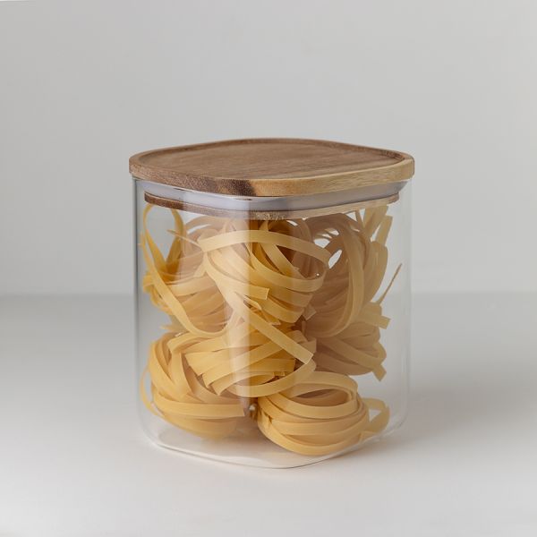 Банка для хранения квадратная glass acacia, 1,5 л Smart Solutions