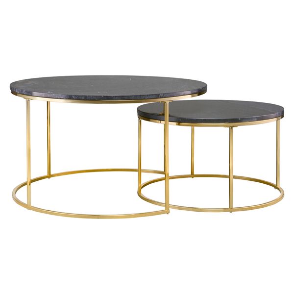 Набор столиков журнальных hans 60 см и 80 см черный мрамор