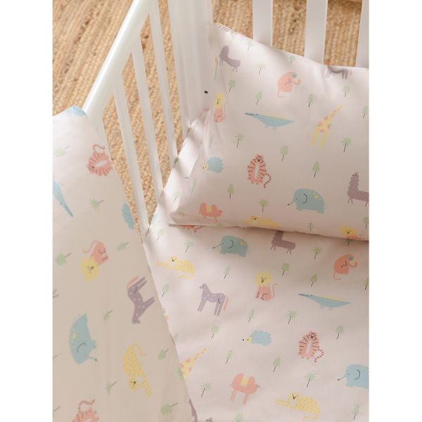 Комплект постельного белья из сатина с принтом animalia world из коллекции tiny world 150х200 см