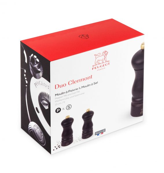 Набор мельниц 13 см Peugeot Clermont для перца и соли шоколад