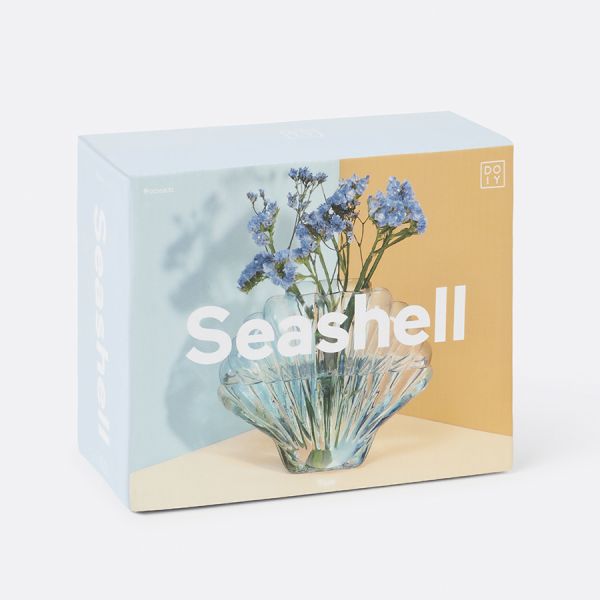 Ваза для цветов seashell, 20 см, голубая Doiy