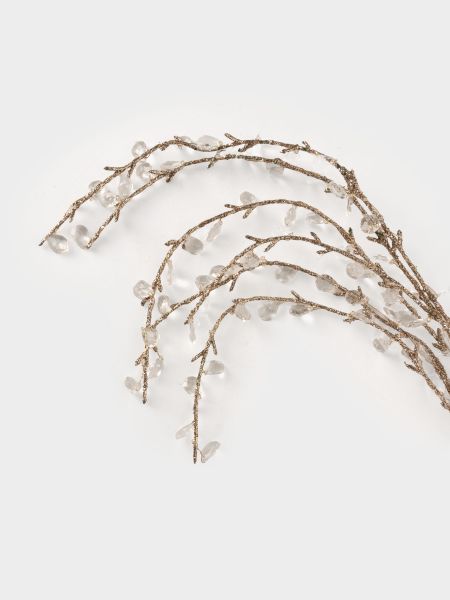 Ветка декоративная 94 см, акрил/бумага, золотистая, Кристальная ива, Event
