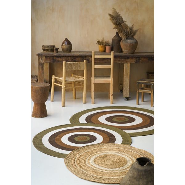 Ковер из хлопка target коричневого цвета из коллекции ethnic, D120 см Tkano