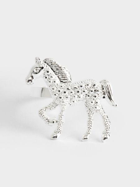 Кольцо для салфеток 5 см, металл, серебристое, Лошадь, Horse ANNA LAFARG
