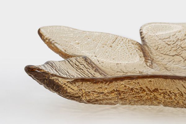 Блюдо 22х23 см, стекло, янтарное, Кленовый лист, Autumn forest ANNA LAFARG
