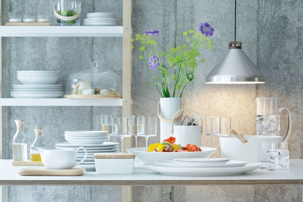 Блюдо глубокое Dine с деревянными приборами D24 см