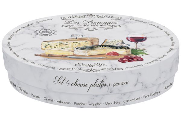 Набор закусочных тарелок Fromage (цветной) 19 см 4 шт 