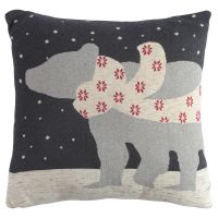 Подушка вязаная с новогодним рисунком polar bear из коллекции new year essential, 45х45 см