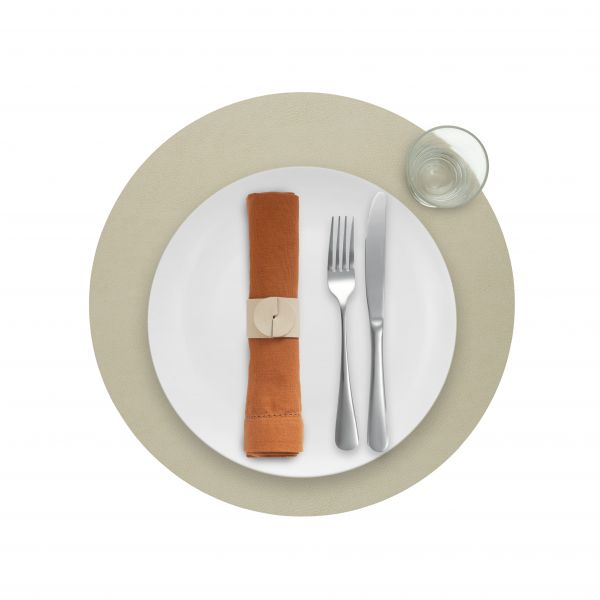 Подстановочная круглая салфетка из натуральной кожи 38 см linen Skinnatur