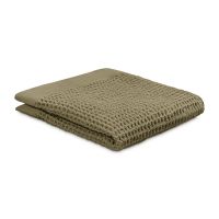 Полотенце для лица из умягченной вафли цвета хаки из коллекции essential, 30x30 см Tkano