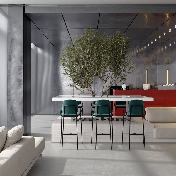 Стул барный ror, 2 frame, велюр, черный/серый Latitude