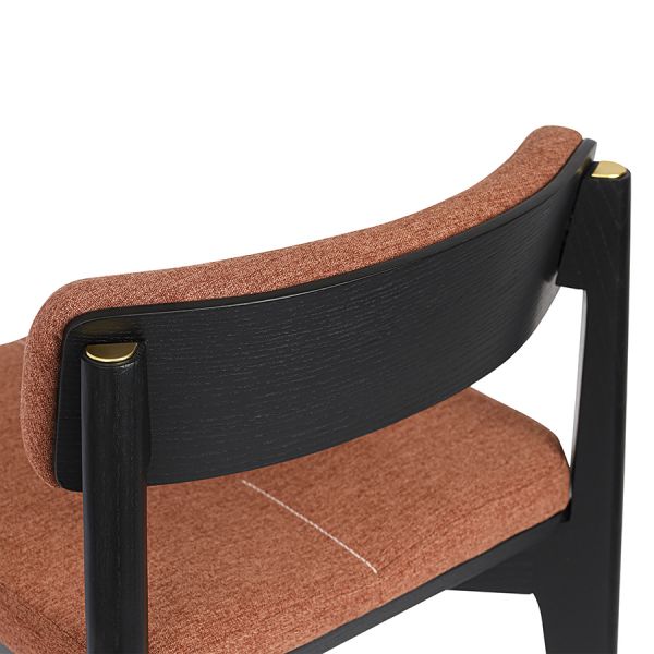 Стул барный aska, рогожка, черный/терракота Latitude