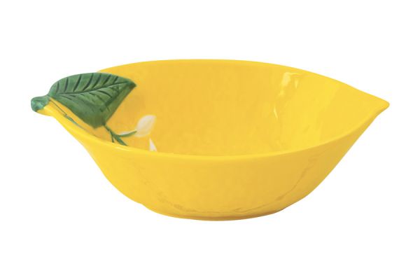 Салатник 30х22 см, 1.5 л, фарфор, овальный, желтый, Лимон, Fleurs et Citrons Easy Life