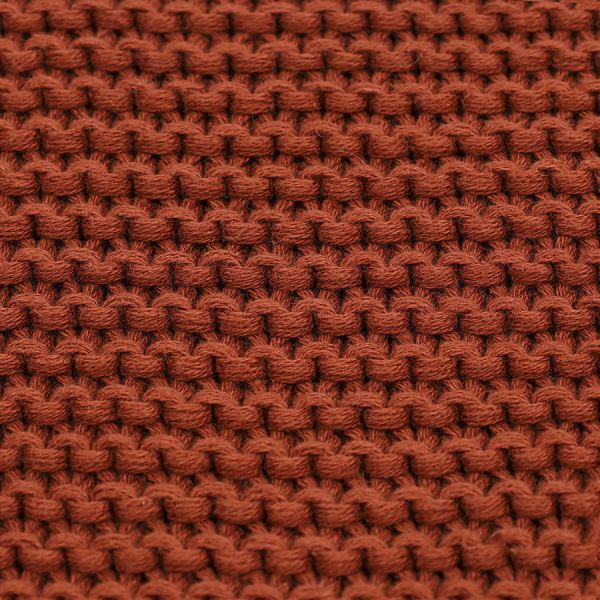 Плед из хлопка жемчужной вязки терракотового цвета из коллекции essential, 130х180 см Tkano