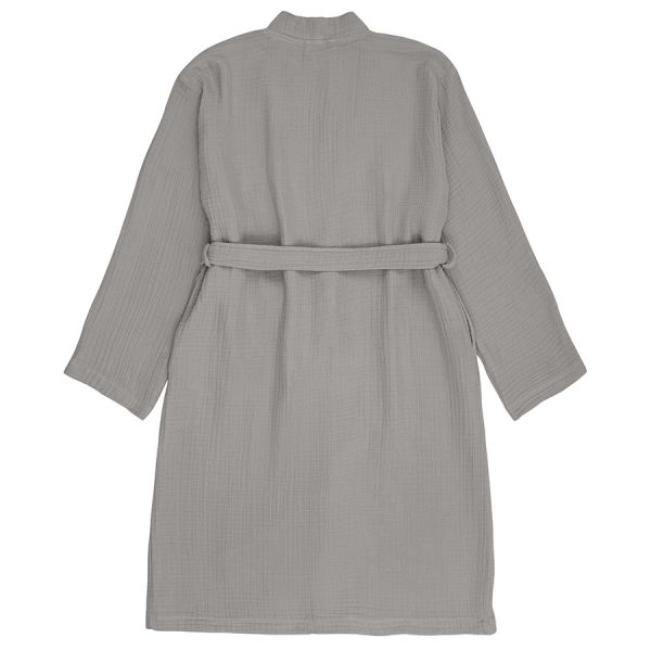 Халат из многослойного муслина серого цвета из коллекции essential, размер s Tkano