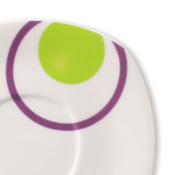 Чайный сервиз АККУ Круги из костяного фарфора на 6 персон 15 предметов