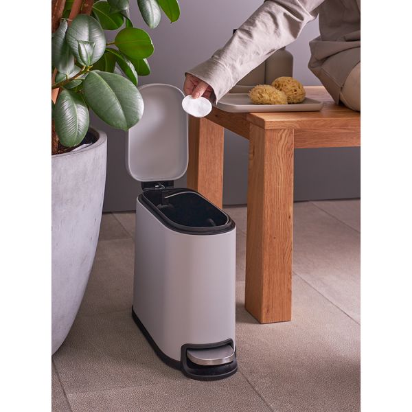 Ведро мусорное с педалью, светло-серое, 5 л Smart Solutions