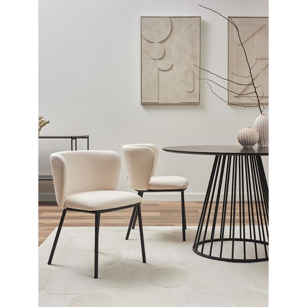 Стул foggy, букле, молочный Bergenson Bjorn