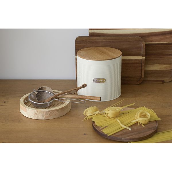 Поднос из дерева и ротанга круглый woodnes, D15 см, светлое дерево