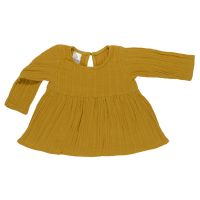 Платье с длинным рукавом из хлопкового муслина горчичного цвета из коллекции essential 4-5y TK20-KIDS-DRL0005