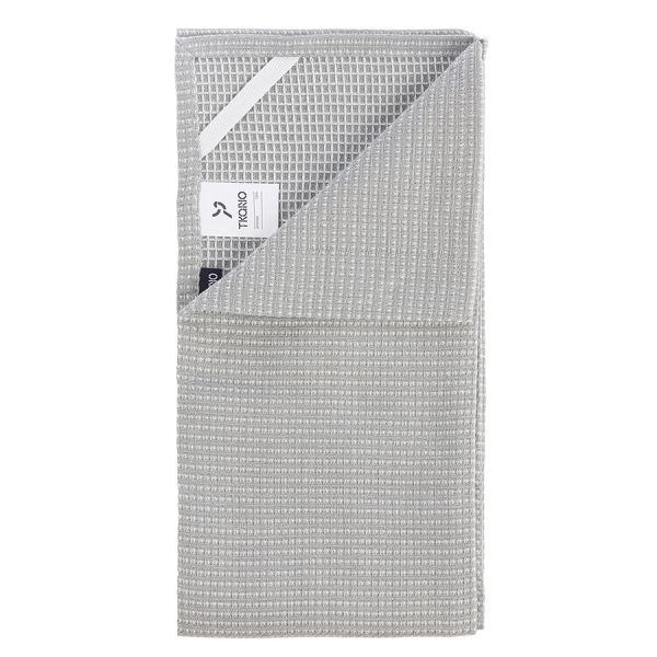 Набор из двух кухонных вафельных полотенец серого цвета из коллекции essential, 50х70 см