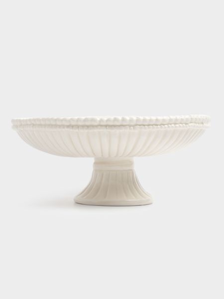 Блюдо на ножке 20х9 см, керамика, белое, Tulip ANNA LAFARG
