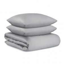 Комплект постельного белья из премиального сатина светло-серого цвета из коллекции essential, 200х220 см Tkano