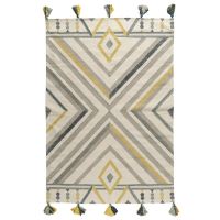 Ковер из хлопка с контрастным узором и кисточками из коллекции ethnic 120х180 см