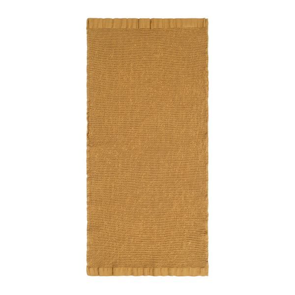 Полотенце для рук из умягченной вафли цвета охры из коллекции essential, 50x90 см Tkano
