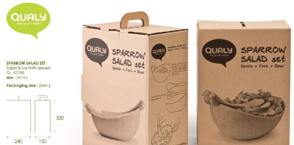 Салатница Sparrow с ложками белая