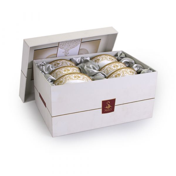 Набор пиал АККУ Луиза из костяного фарфора 6 шт